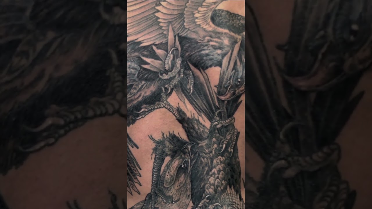 Falcons fight tattoo