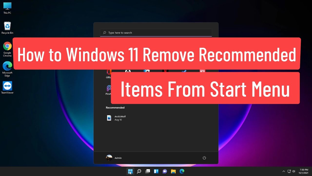 How to Windows 11 Remove Recommended Items From Start Menu - YouTube