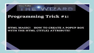 Wizard's #programming trick#1: #html magic! create #popup with one tag!