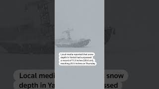 Coastal China town hit by record-breaking snowfall #shorts