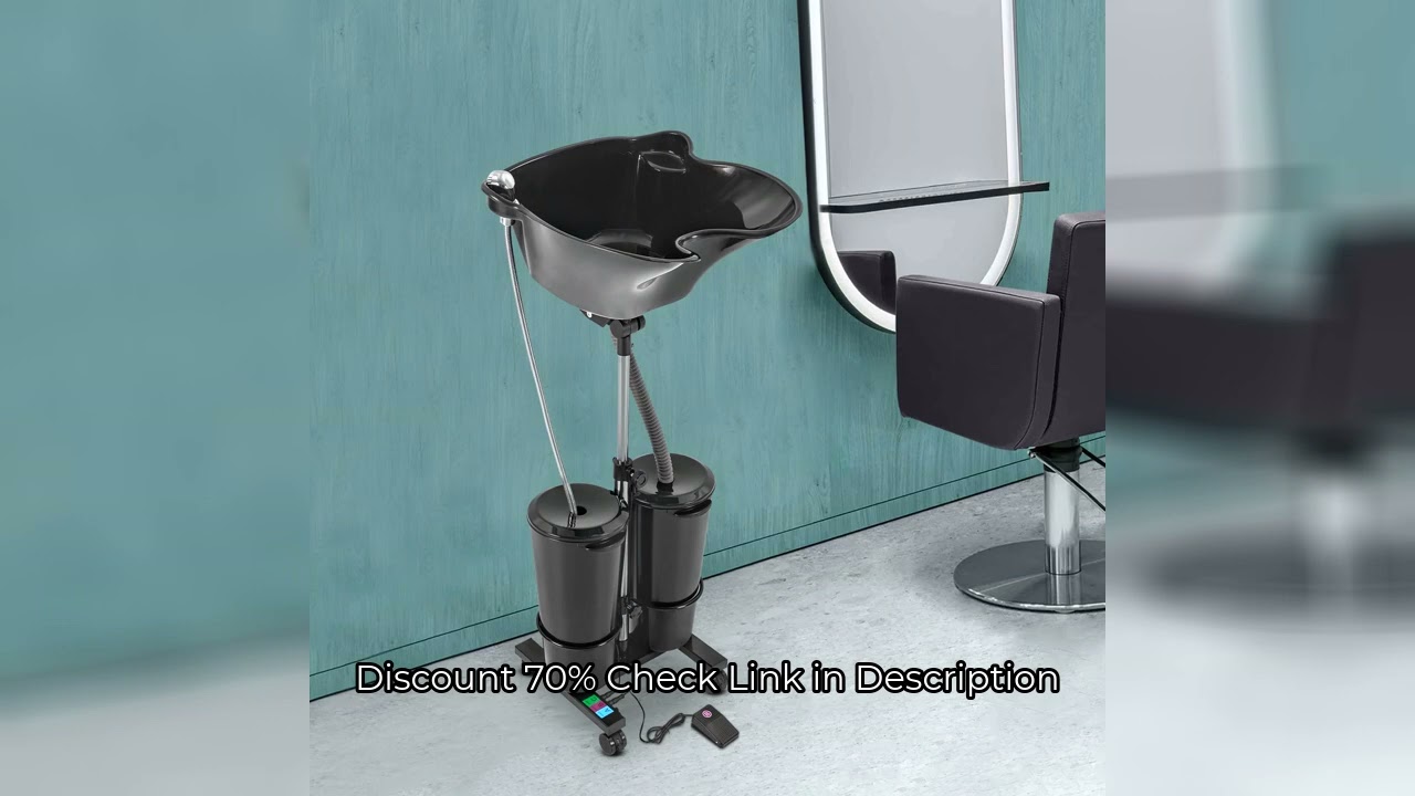 Mobile Hair Wash Basin Height Adjustable For Salon Spa Portable Shampoo Basin with 2 Water Buckets