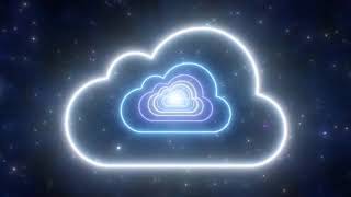 MP3FY Neon Cloud Shape Tunnel Moving in Dark Blue Night Sky Glowing Lights 4K TikTok Trend Backgroun