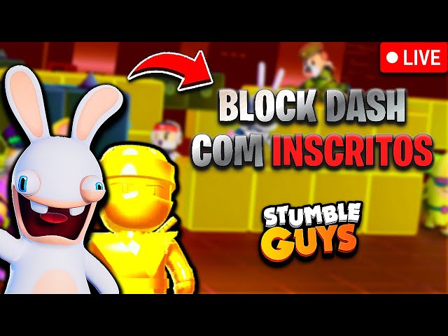 STUMBLE GUYS AO VIVO 💛 X-COR + SALINHAS NO BLOCK DASH