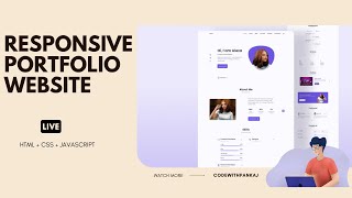 Responsive HTML CSS JavaScript portfolio Website With Dark/Light Mode Code | By Code With Pankaj
