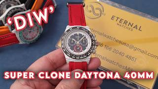 SUPER CLONE Daytona DiW 40mm White Carbon Black Dial