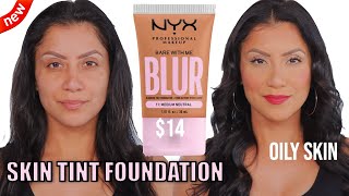 *new* NYX BARE WITH ME BLUR SKIN TINT FOUNDATION + 10 HR WEAR TEST *oily skin* | MagdalineJanet