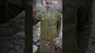 Горячий, украинский борщ на передовой