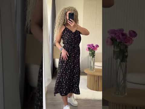 Легке літнє плаття "Майамі" на бретельках у квітковий принт (Розміри S (42-44) L (46-48) XXL (50-52)), видео 1