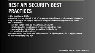 REST API SECURITY BEST PRACTICES CDFPT N M Nhật 05 02 2026 17h30