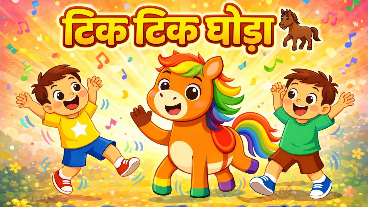 टिक टिक घोड़ा 🐎। आलू कचालू 🥔 । Aha tamatar 🍅। चुन्नू मुन्नू दो भाई। बंदर मामा 🐒। Kids Hindi rhymes 