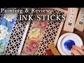 【画材レビュー】墨で絵を描く🎨呉竹 彩墨深美紹介＆メイキング　How to use INK STICKS for PAINTING, Making flower paintings