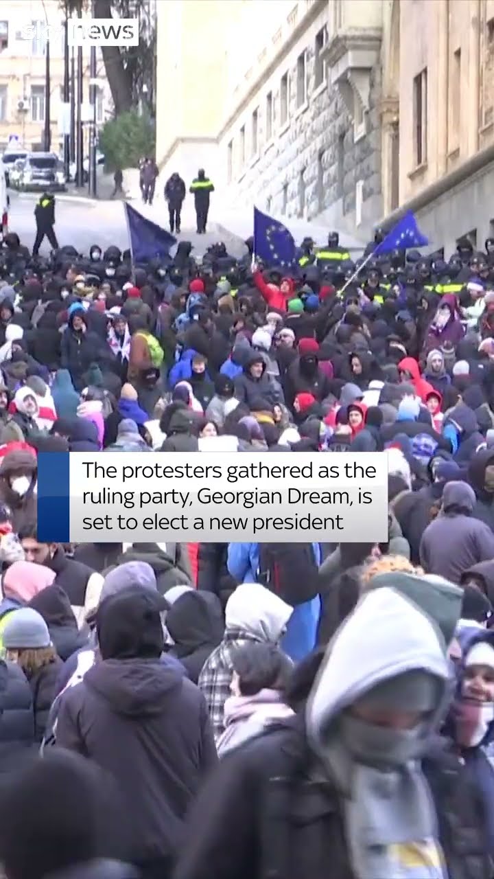 Hundreds protest outside Georgian parliament