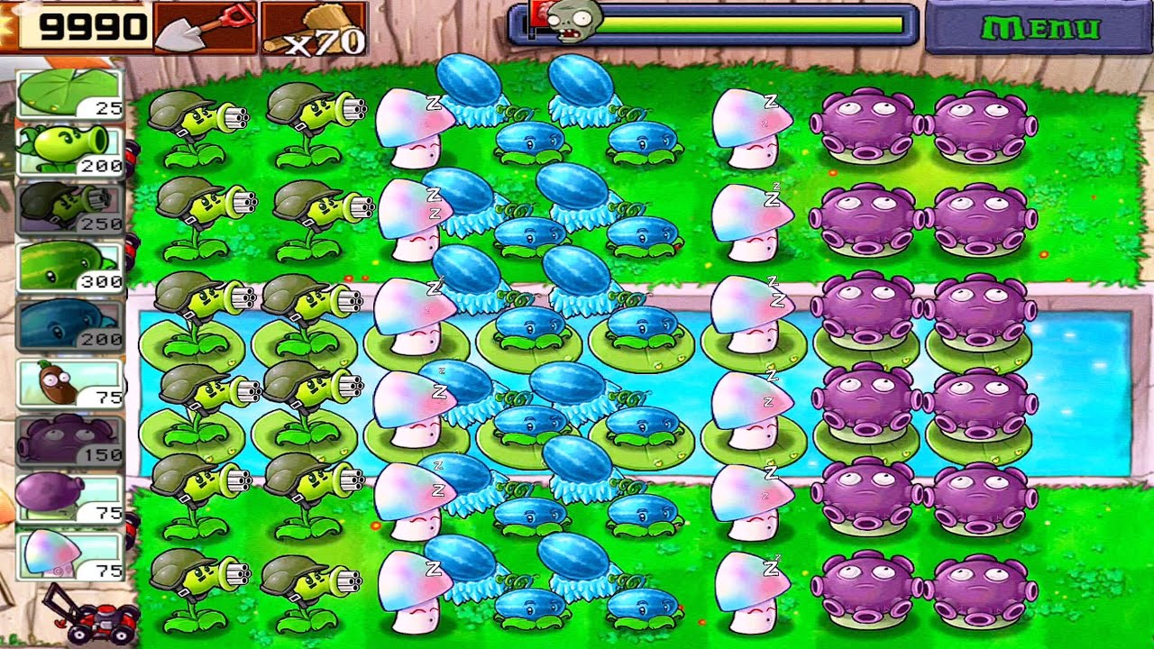 Plants vs Zombies || Gatling Pea + Winter Melon + Gloom shroom vs Zombies || Full Highlight HD