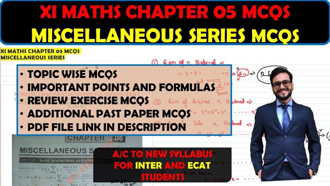 XI MATH CHAPTER 05 MCQS | MISCELLANEOUS SERIES MCQS | XI NEW MATH BOOK | FOR INTER & APTITUDE