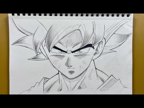 Anime Art - Drawing Goku Ultra Instinct - Dragon Fist - PaintingTube