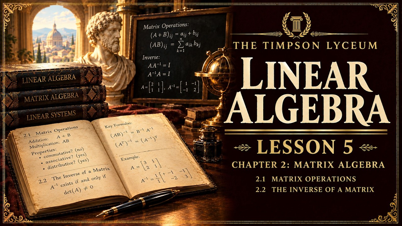 Matrix Operations and the Inverse of a Matrix – Lecture 5 (Linear Algebra)