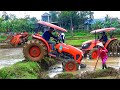 máy cày, xe máy cày, may cay, máy cày ruộng - LÀM VIỆC - Tractor at work