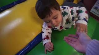 بيبي ايلان يركب الملاهي Baby trying the trampoline