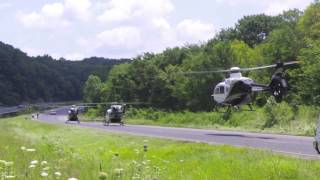 Three 3 Medical Helicopters on i 40