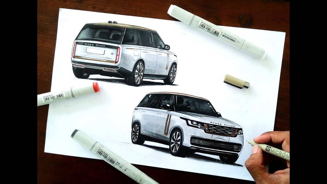 NEW RANGE ROVER 2022 - REALISTIC CAR DRAWING - #11