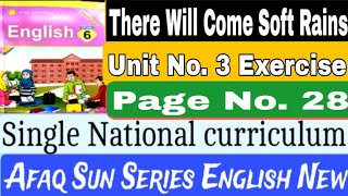 There Will Come Soft Rains Unit No. 3 Exercise Question and Answers Page No. 28 Grade 6 English screenshot 1