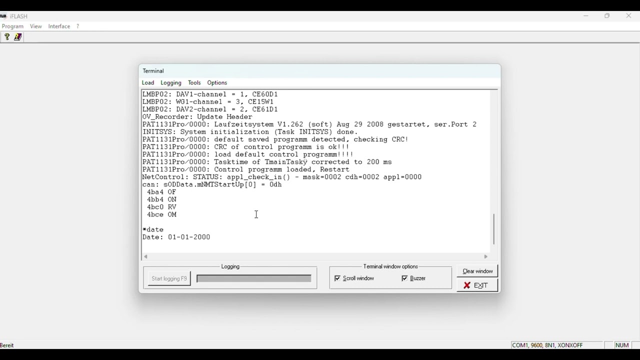 Ajuste data e hora HC4900