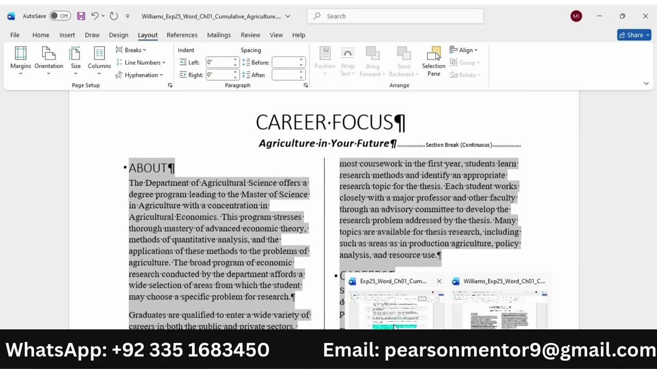 Exp25_Word_Ch01_CumulativeAssessment_Agriculture | Word Chapter 1 Grader Cumulative - Agriculture