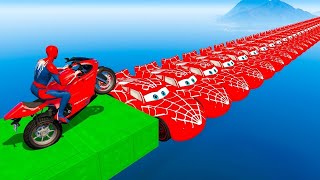 GTA V Epic New Stunt Race For Car Racing Challenge by Trevor and Shark spider-man