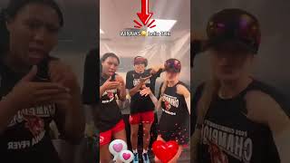 Sophie Cunningham &amp; Aliyah Boston Celebrate with Dance 😳🔥 Fever WIN Commissioner’s Cup #shorts