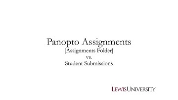 Understanding Panopto Assignments Folders