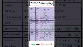 Lottery Result  2025 1226 Friday  tikatanka lotterynumbers news lotteryresult