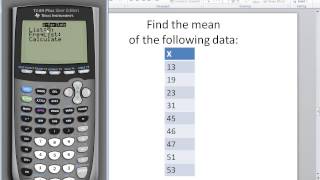 TI-84 Plus SE - MP Edition - Statistics - Mean