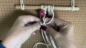 Macrame berry knot tutorial with alternate colour                                             