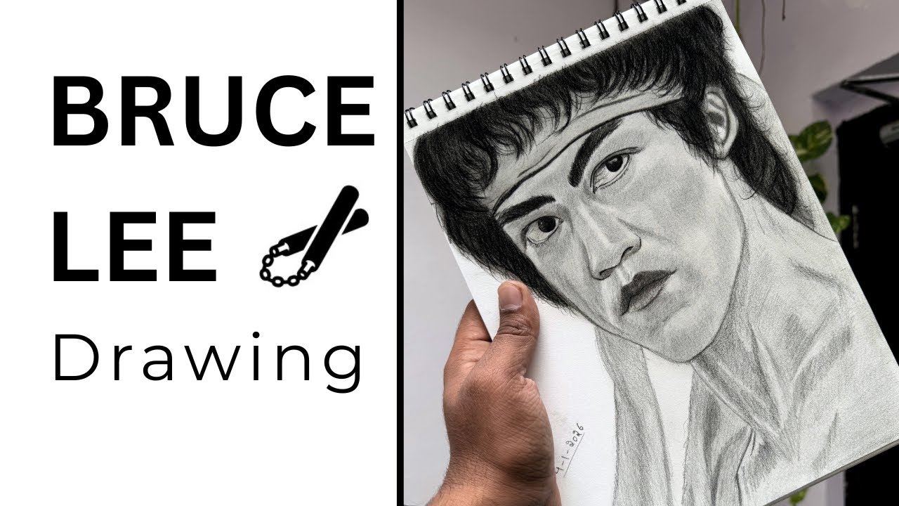 Bruce Lee Pencil Sketch || The Great Martial Artist’s Drawing 
