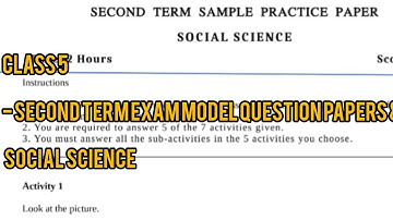 Class 5 - Second Term Exam Model Question Papers & Key social science
