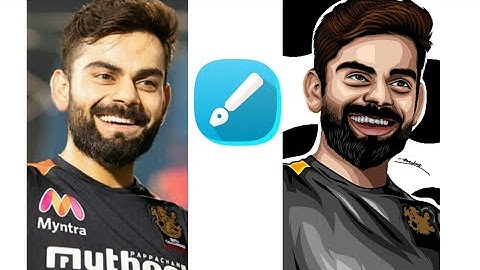 Virat kohli digital art on mobile || infinity design vector art  timelapse.