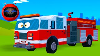 Fire Truck Vehicle Formation &amp; Kids Learning Cartoon Video