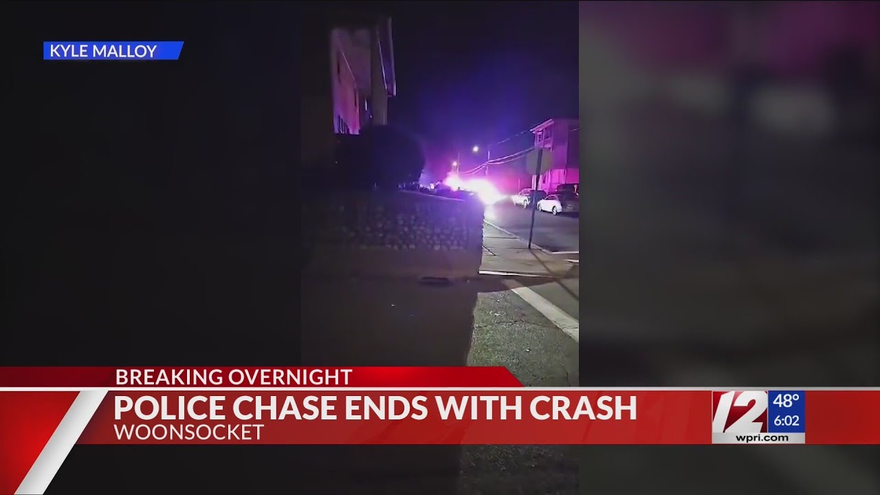 Woonsocket police chase ends in crash - YouTube