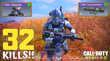 OTTER “BACKSTROKE” + BK57 “COUNTER STEALTH UNIT” GAMEPLAY | 32 KILLS SOLO VS SQUADS COD MOBILE!!!