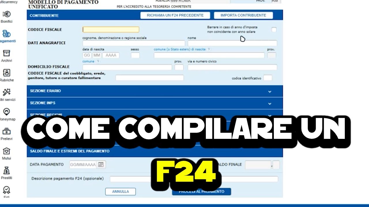 Come compilare un F24