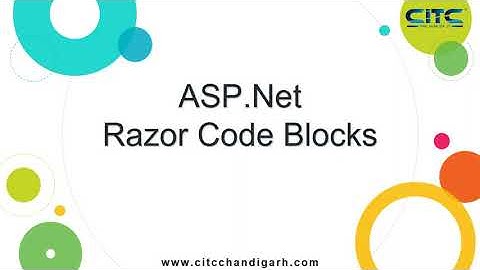 ASP Net MVC Razor Code Blocks Video Tutorials