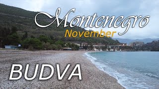 Budva, Montenegro ⁴ᴷ 🇲🇪,🌡T+16C°, walking tour - travel guide