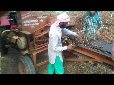 कपास-की-लकड़ी-काटता-mahindra-585-di-secret-power-tractor-||-new-mahindra-585-power-toka-thresher