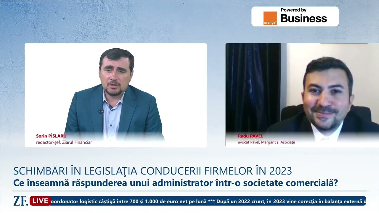 Interview du Managing Partner Dr. Radu Pavel pour Ziarul Financiar - Partie 2
