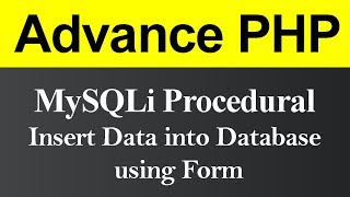 Insert Data into Database using Form MySQLi Procedural in PHP (Hindi)