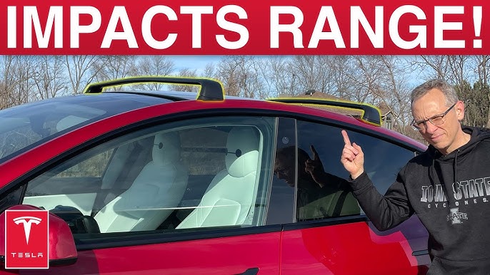 Tesla Model Y - Roof Rack vs Cargo Rack Impact on Range 