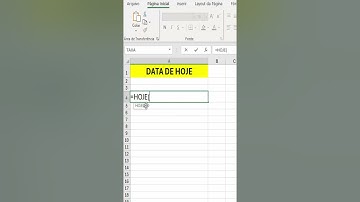 Inserir Data de Hoje no Excel | EM 11 SEGUNDOS
