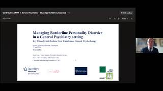 Workshop - Day 1 Transference Focused Psychotherapy for Borderline Personality Disorder