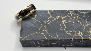 Making the Black and Gold Tru-Stone Kintsugi inspired ring...