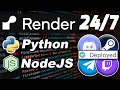Host your app 24/7 with Render (Free and Unstable)